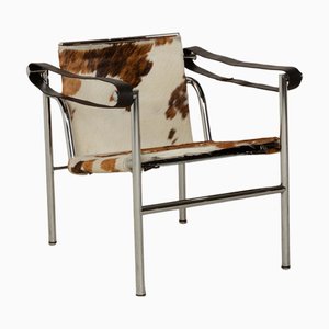Bauhaus LC 1 Sessel aus braunem Rindsleder von Cassina Le für Corbusier