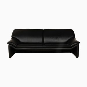 Atlanta Leather Three-Seater Black Sofa from Laauser