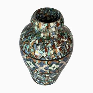 Glasierte Mid-Century Steingut Vase von Jean Gerbino, Frankreich, 1960er