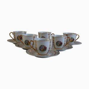Vintage Czech Porcelain Demitasse Cups and Saucers from Epiag, 1950, Set of 2