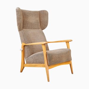 Mid-Century Modern Wingback Lounge Chair attributed to Krásná Jizba, Prague, 1960s