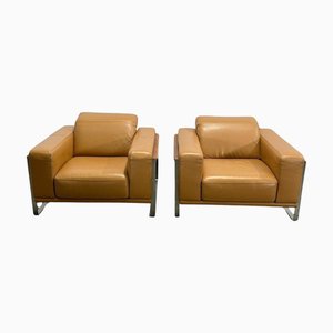 Bamboo Leder Sessel Set von Nicoletti