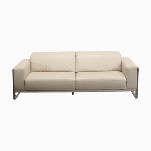 Bamboo Three-Seater Leather Sofa by Nicoletti Home