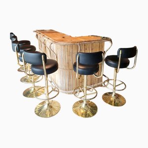 Bar Tiki Vintage en Bambou, 1960s