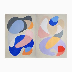 Ryan Rivadeneyra, Two Dancers Diptych, 2025, Acrylic on Watercolor Paper