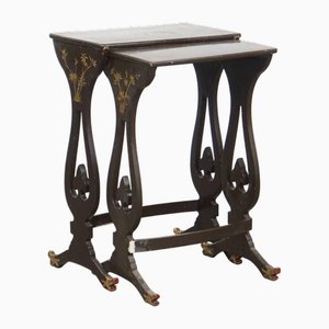 Japanese Lacquered Side Tables, Set of 2
