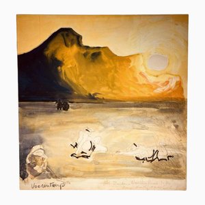 Jan Burssens, Abstract Composition, Mixed Media, Mid-20th Century
