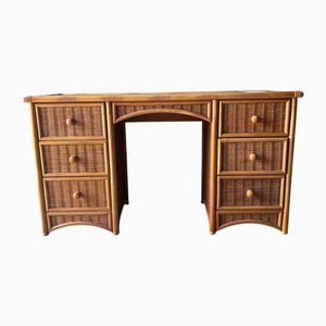 Wicker Knee Hole Desk or Dressing Table