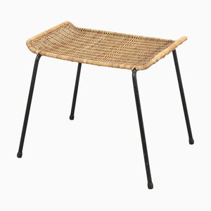 Wire Frame Hocker mit Ratangestell von Gian Franco Legler