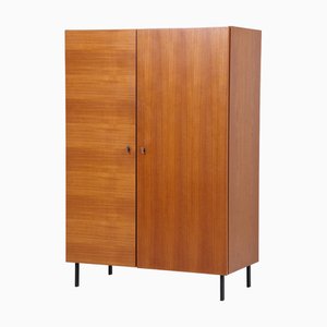 Armoire à Linge Mid-Century avec 2 Tringles à Vêtements et Compartiments, 1960s