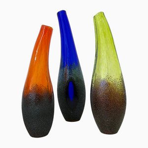Vases Moonlanding par Monica Backstrom pour Kosta Boda, Suède, 1980s, Set de 3