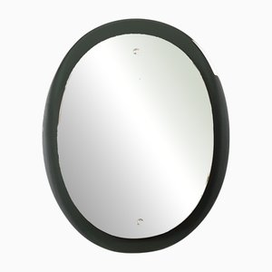 Modernistischer Ovaler Spiegel aus Rauchglas von Veca, Italien, 1970er
