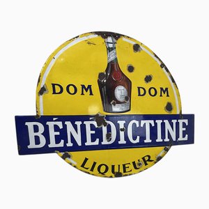 Cartel publicitario esmaltado de Dom Bénédictine, Francia, 1930