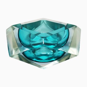 Turquoise Ashtray or Catchall by Flavio Poli for Seguso, Italy, 1960s
