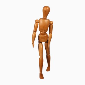 Mannequin d'Artiste Articulé Fait Main en Bois, 1920s