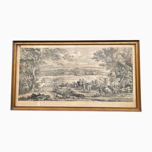 View of Gray Franche Comté, 1700s, Engraving, Framed