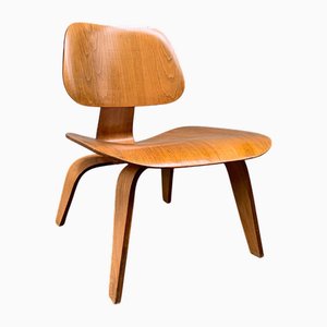 Poltrona LCW in frassino calicò di Charles & Ray Eames per Herman Miller / Evans, anni '40