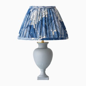 Vintage Amphora Tischlampe mit neuem Plissee William Morris Schirm von Flora Gouda, 1950er