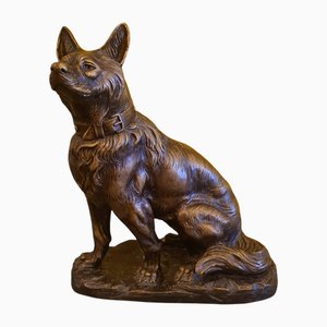Terracotta Sculpture of German Shepherd by Thomas François Cartier, 1920s