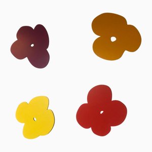 Klaus Ebbers, Colored Flowers, 2000s, Metal, Set of 4