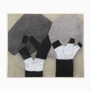 Barbara Keidel, Two Street Trees, 1994, Charcoal & Pastel on Paper