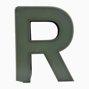 Vintage Grey Illuminated Letter R , 1970s