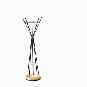 Italian Rotating Umbrella Stand with Brass Elements, Italy, 1950s