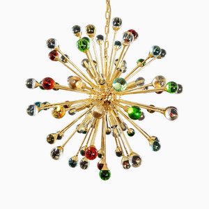 Sputnik Kronleuchter im Art Deco Stil aus Murano Glas, Venedig, Italien, 1981