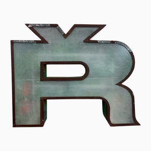 Large Vintage Illuminated Advertising Letter Ř, 1960s