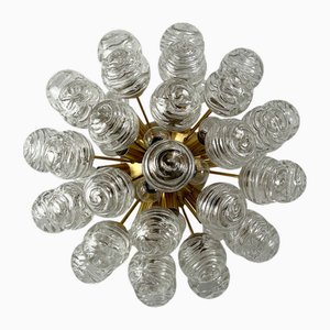 Large Sputnik Wall or Ceiling Lamp with 31 Glass Snowballs from Doria Leuchten, Germany, 1970s