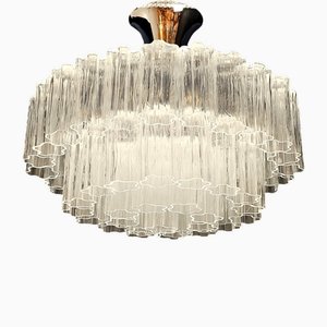 Lampadario vintage in vetro di Murano nello stile di Barovier, Italia, anni '80