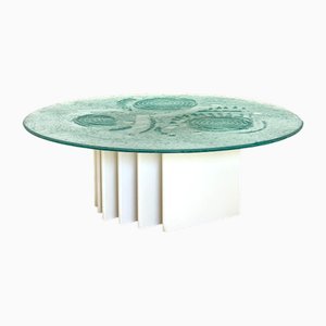 Sculptural Coffee Table with Glass Top by Heinz Lilienthal