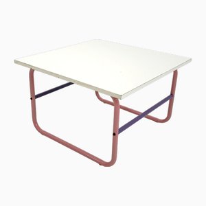 Purple and Pink Tubular Coffee Table, 1980s