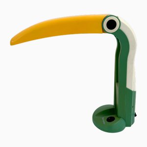 Sea Green and Yellow Toucan Lamp by H.T. Huang for Huanglite, 1980s