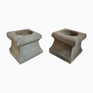Set of Vintage French Volcanic Stone Planters, 1950s