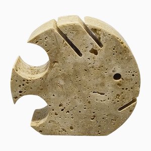Fischskulptur aus Travertin von Enzo Mari für Fratelli Mannelli, 1970er