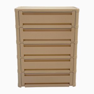 Cajonera modelo 4964 blanca de Olaf Von Bohr para Kartell, años 70