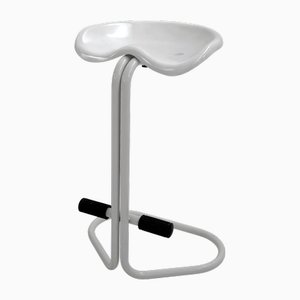 Tabouret Tracteur Blanc par Rodney Kinsman pour Bieffeplast, 1970s