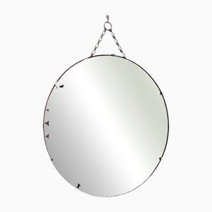 Mid-Century Round Bevelled Mirror