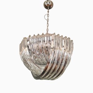Large Triedri Chandelier in Murano Glass, 1980s