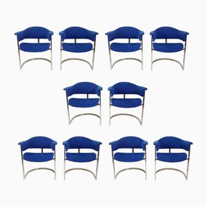 Vintage Chrome Chairs by Vittorio Introini for Mario Sabot, 1970, Set of 10