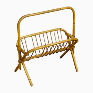 Vintage Rattan Magazine Rack, 1960s
