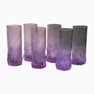 Space Age Alexandrite Longdrink Glasses, Italy, 1970s, Set of 6