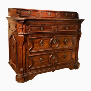 Rom-Vatikanische Kommode aus Nussholz mit Bronzegriffen, 1600er