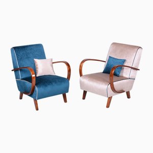 Art Deco Armchairs attributed to J. Halabala for Up Závody, Czech, 1940s, Set of 2