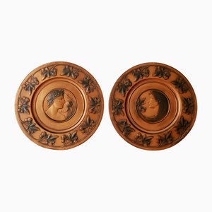 Art Nouveau Copper Wall Plates from WMF, 1910s, Set of 2