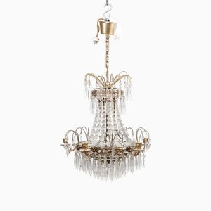 Swedish Chandelier with Prisms, 1890s