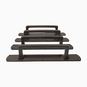 Bauhaus Bank Gate Handles in Bronze, 1930s, Set of 4