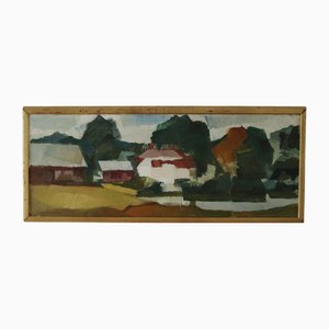 Carl-William Hammar, Village, 1960s, Oil on Canvas