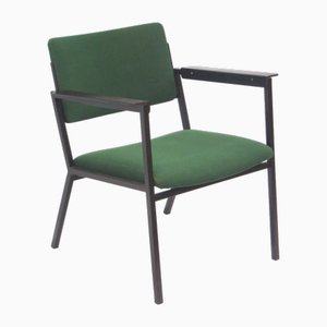 Grüner Vintage Armlehnstuhl mit Metallgestell, 1960er